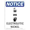 Signmission OSHA Notice, 5" Height, Electrolytic Nickel Sign With Symbol, 5" X 3.5", Portrait OS-NS-D-35-V-11711 - alternate 1